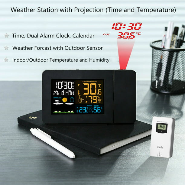 LCD Wireless Weather Station Digital Thermometer Projector Temperature Clock 